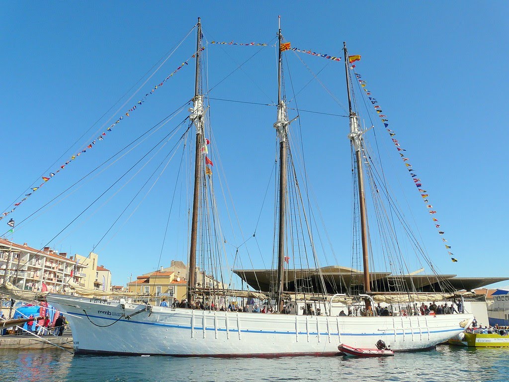 France, la Goélette Santa Eulalia de Barcelone un 3 mats au port de Sète
