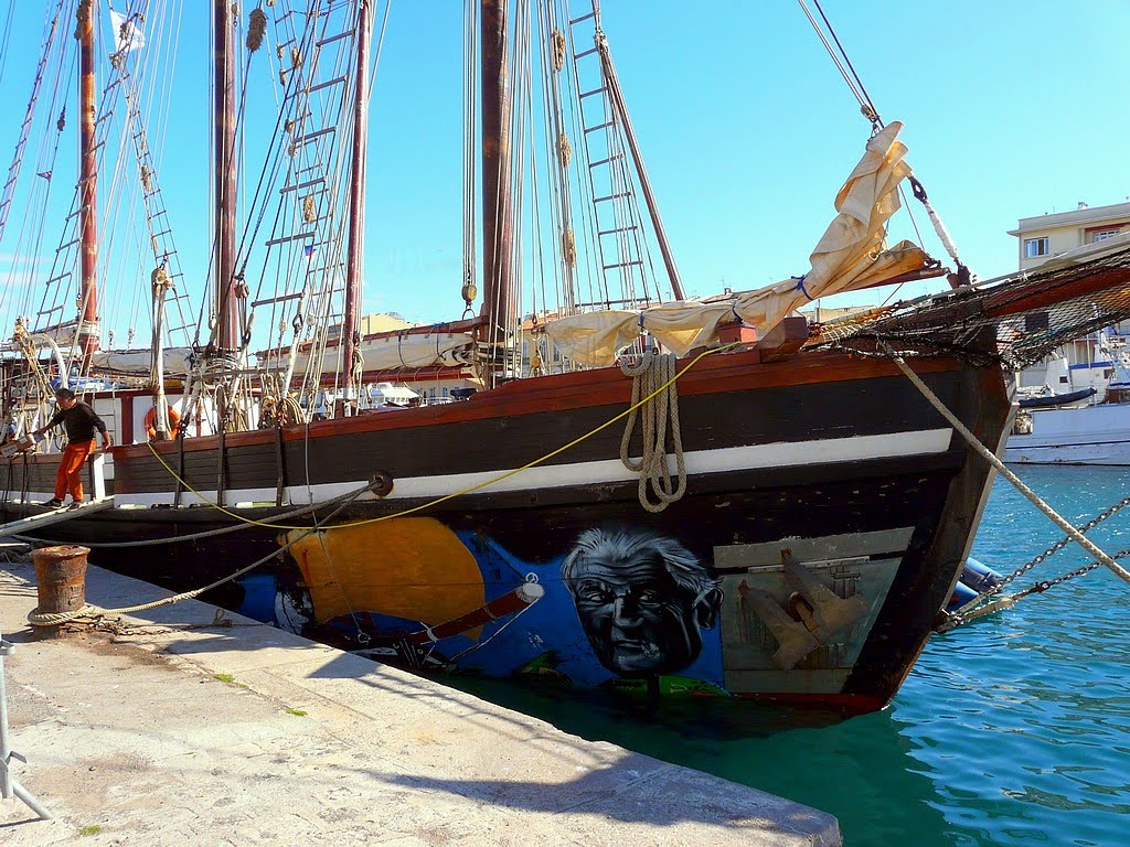 France, la Goélette "Bel Espoir", 3 Mâts de 40m (de lémission Thalassa) au port de Sète