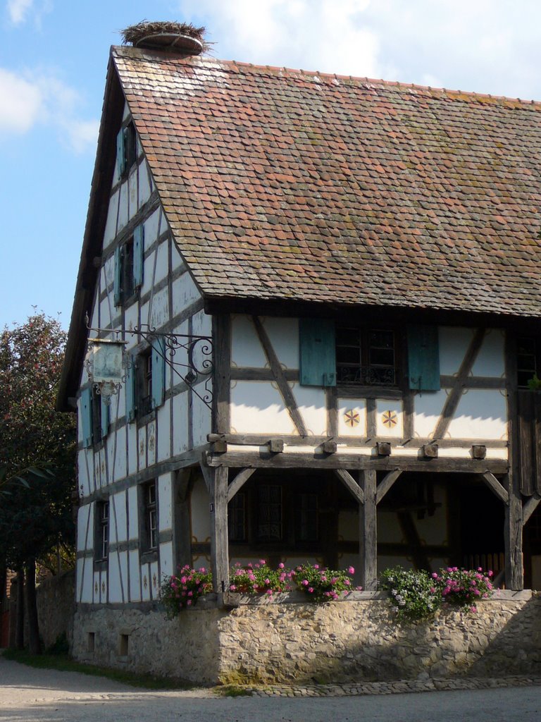 Das Eco-Museum in Ungersheim (Elsass) - LÉcomusée dAlsace, Wohnhaus aus den Sundgau aus dem Jahre 1540