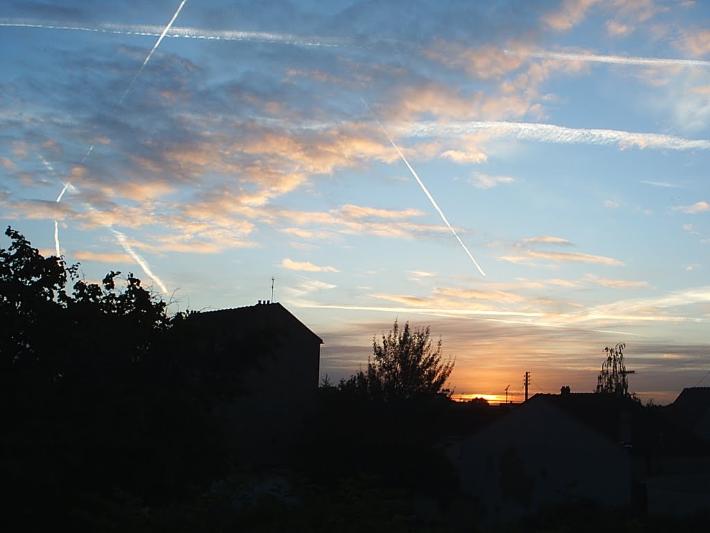 dans le ciel matinal vers Roissy Charles de Gaulle