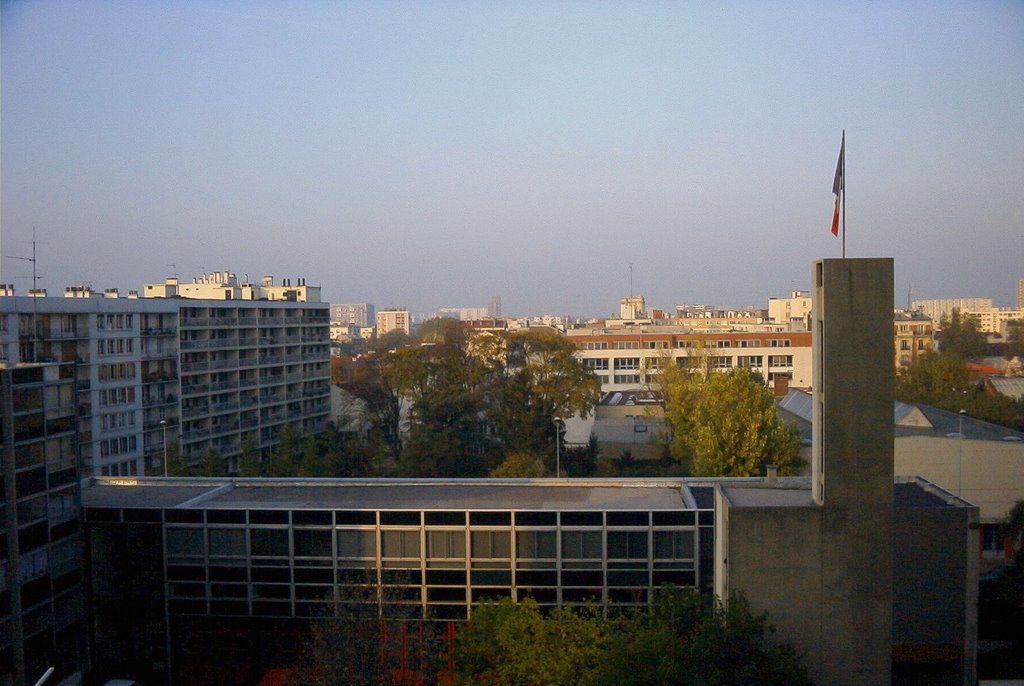 Paris - View from the hotel Climat in Aubervillers, autumn 1999