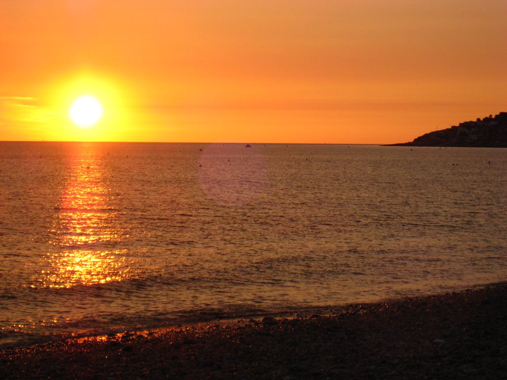 Sea reflect sunset.