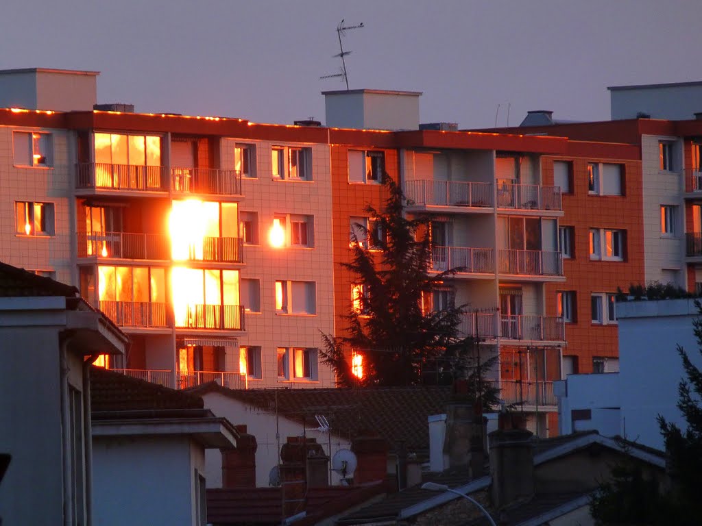 Soleil couchant sur Mâcon