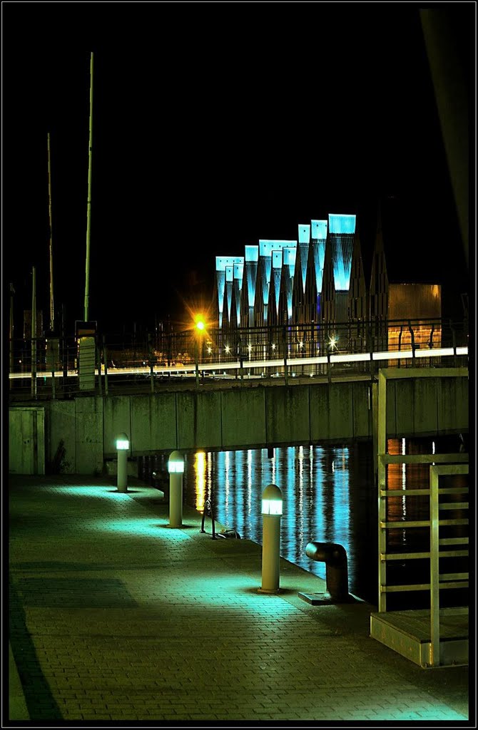 Normandie. Port at night-houses _Dunkerque
