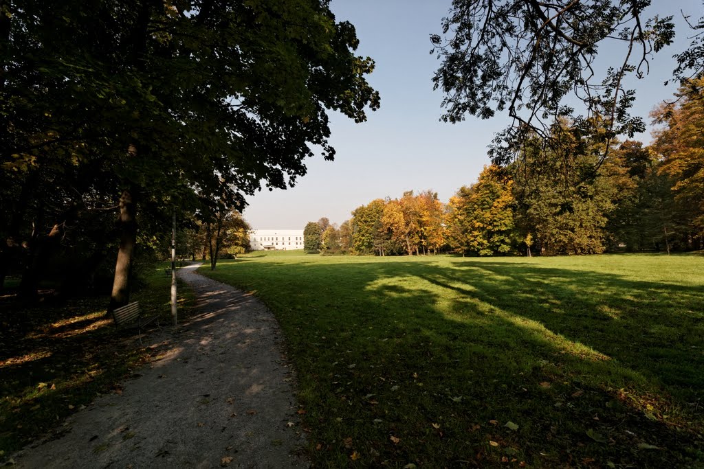 Karviná - Park Boženy Němcové - View North towards Renaissance Castle Fryštát