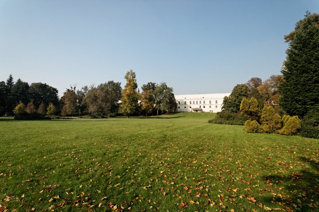 Karviná - Park Boženy Němcové - View North towards Renaissance Castle Fryštát
