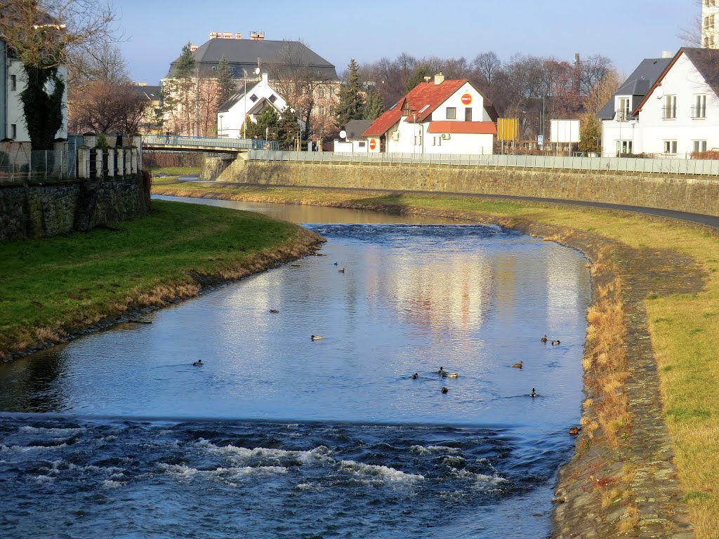 Řeka Opava v lednu 2014 (Opava River in January 2014), Czech Republic