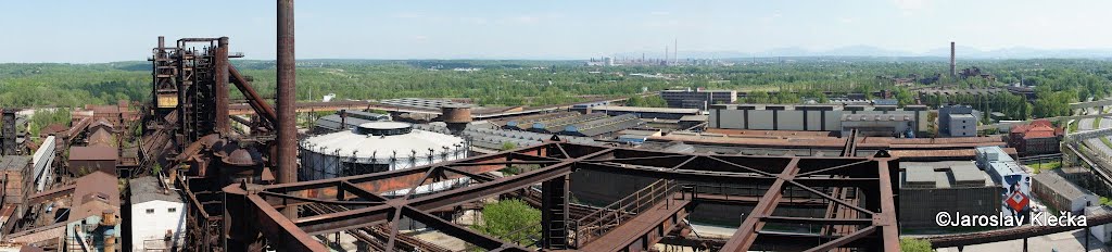 Vítkovice steel panorama with gasholder and blast furnace No. 2