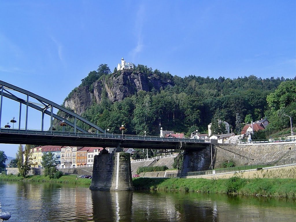 Děčín,  view onto the Pastýřská Stěna.