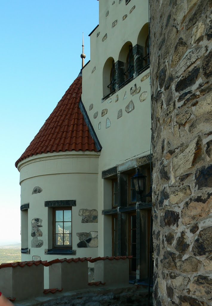Most(CZ) - Die Plattform am Bergfried der Burg Hnĕvin