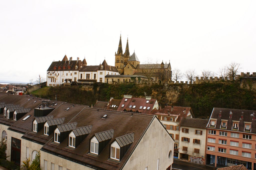 Neuchatel cathedral view from the height