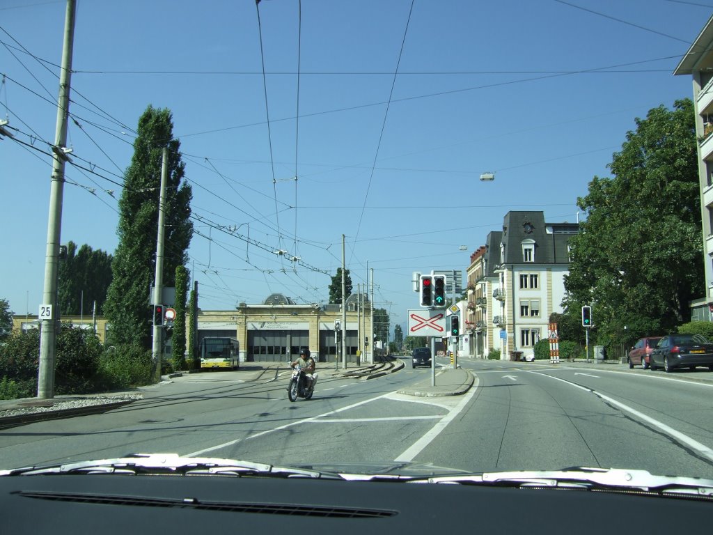 Neuchâtel, Straßenbahn-Depot am Quai Philippe Godet