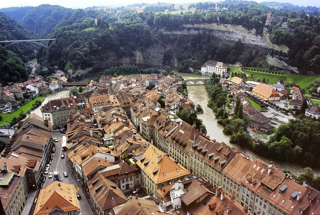 Fribourg, veduta aerea 2, agosto 2002