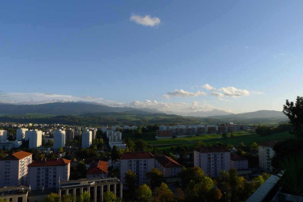 Fribourg: View from Hôpital Cantonal HFR, Moléson (right side)