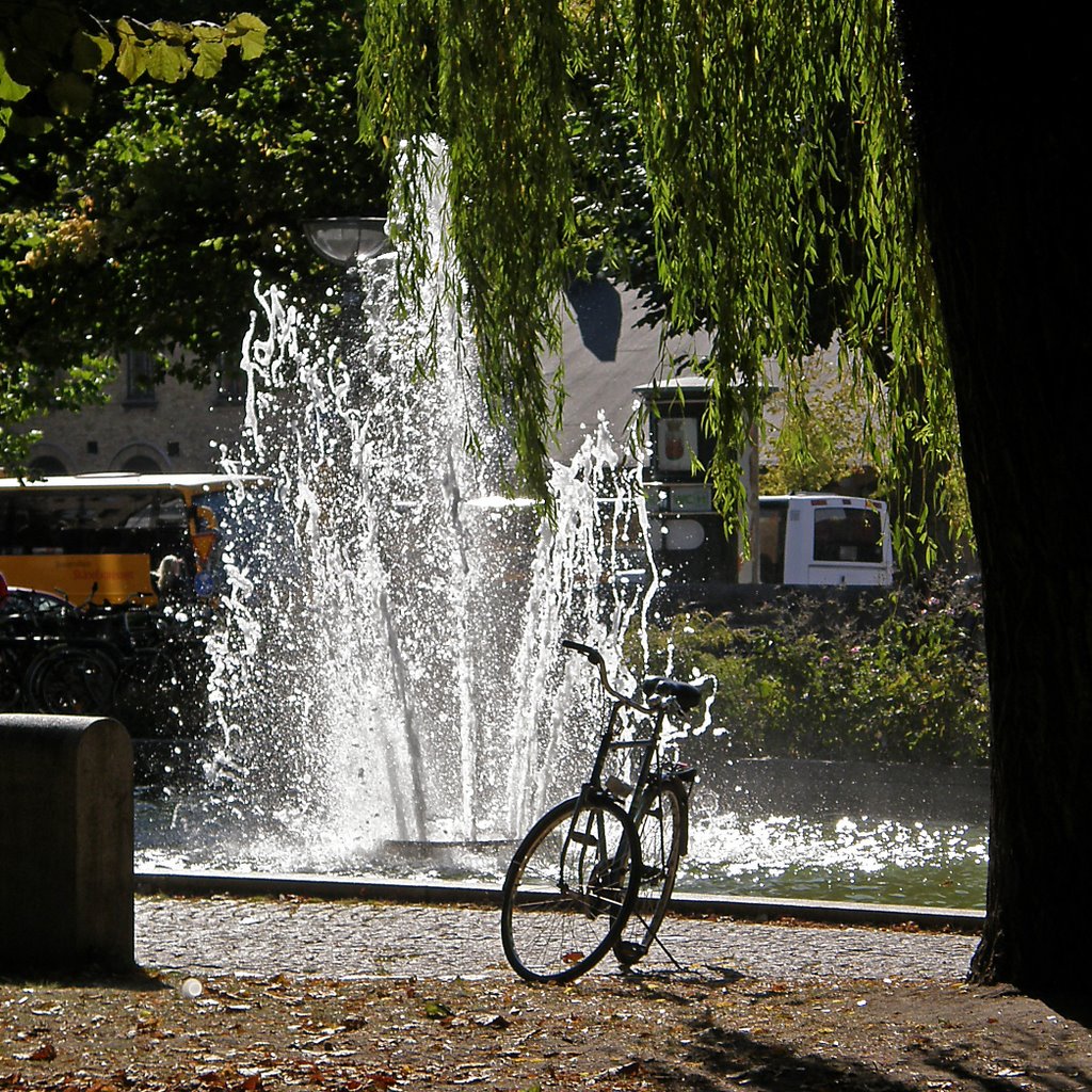 One Bike and a Fountain