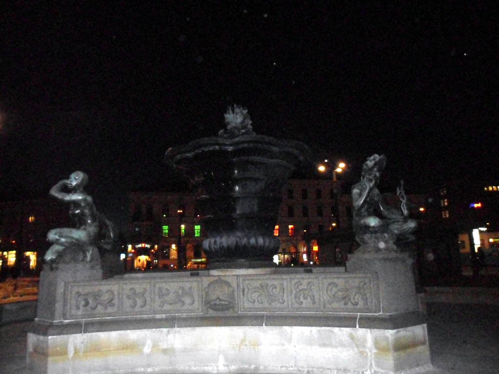 Gothenburg fountain in the Järntorget at night!
