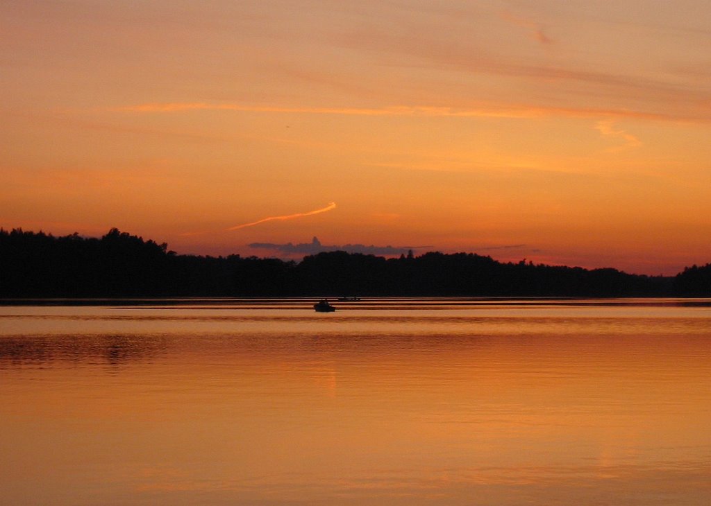 Angler in der Abenddämmerung