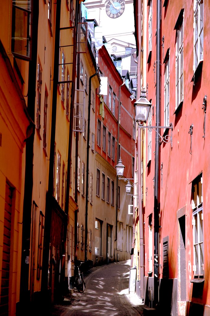 Colourful street in Gamla Stan