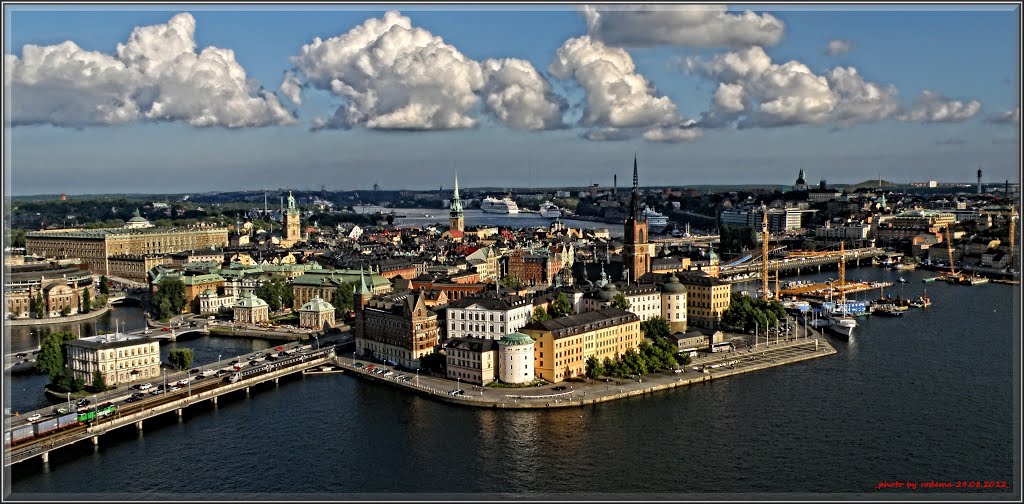 Stockholm, view of Riddarholmen and Gamla Stan from the City Hall tower. (HDR)