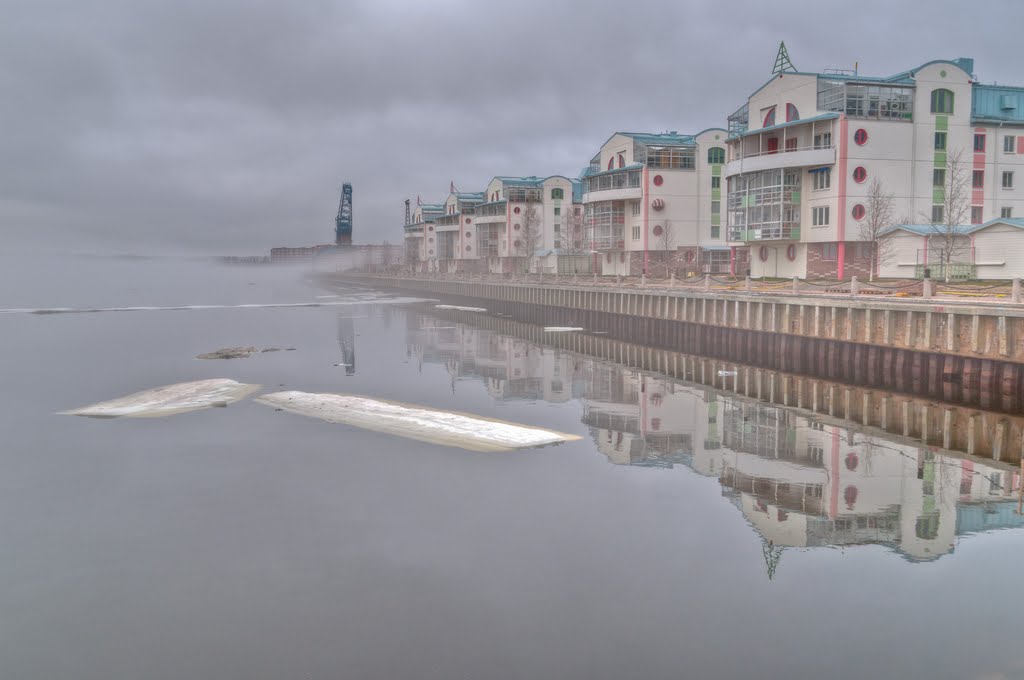 Södra Hamnen i dimma