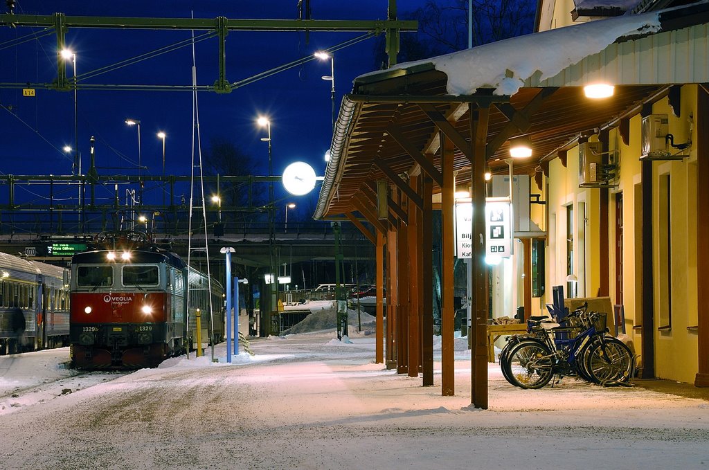 Railway station Lulea at the night