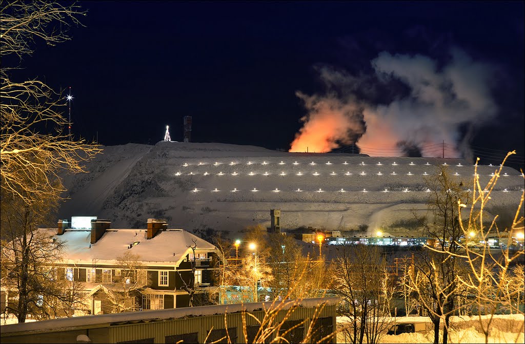Kiirunavaara by Polar night