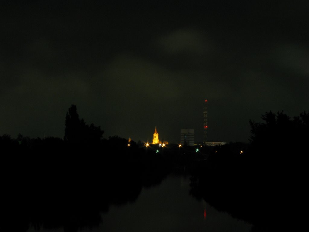 pogled na centar Zrenjanina sa zeleznickog mosta