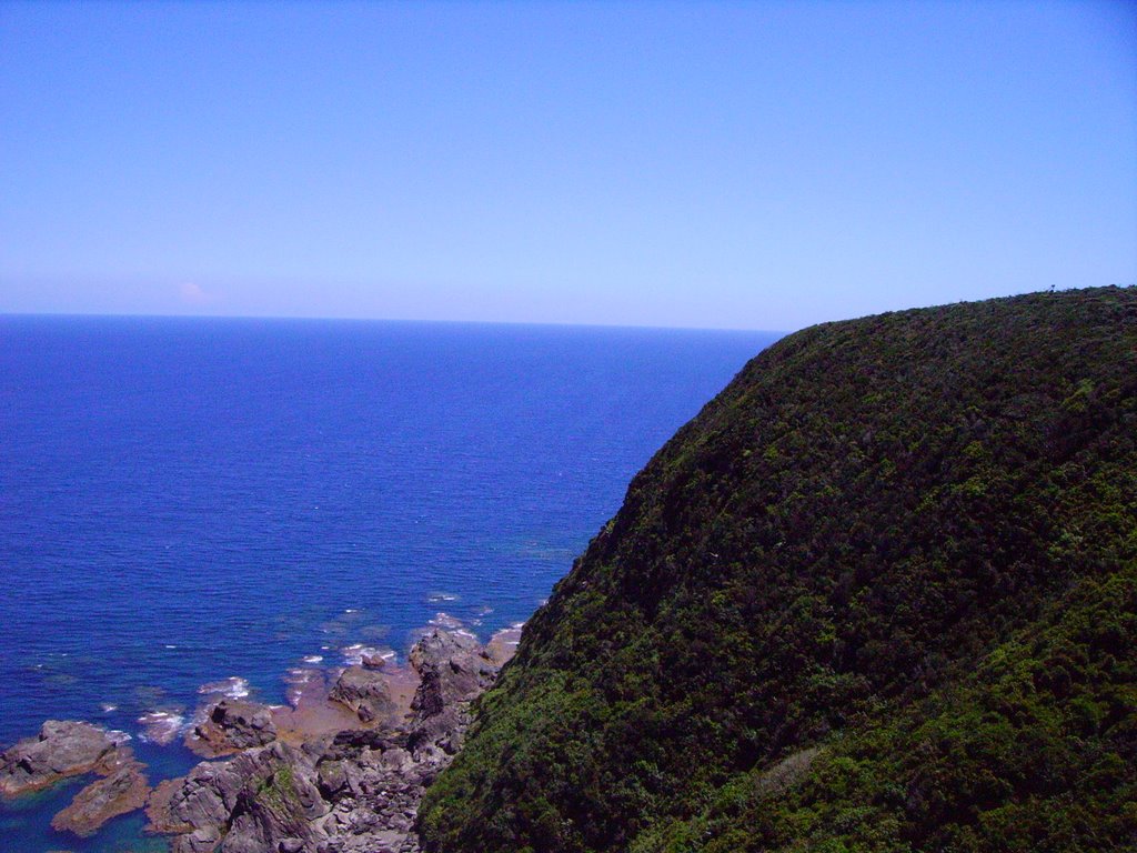 沖縄に置かれる東村の東沿岸からの太平洋。 Pacific Ocean from the east coast of Okinawa in Higashi Village.