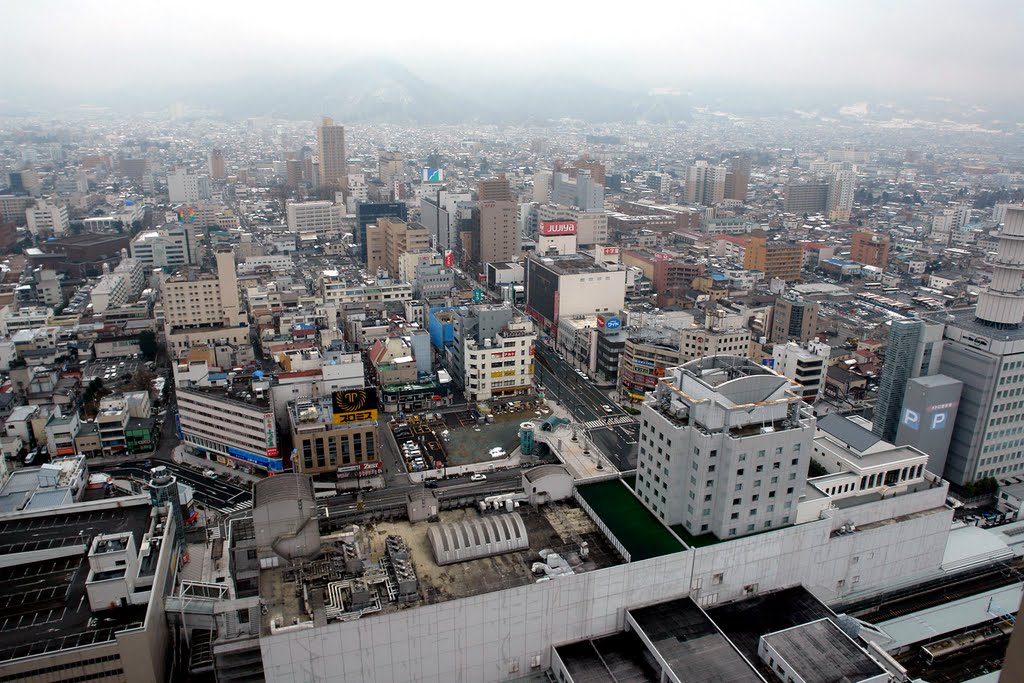 JR山形駅東部俯瞰図: Yamagata city 2006