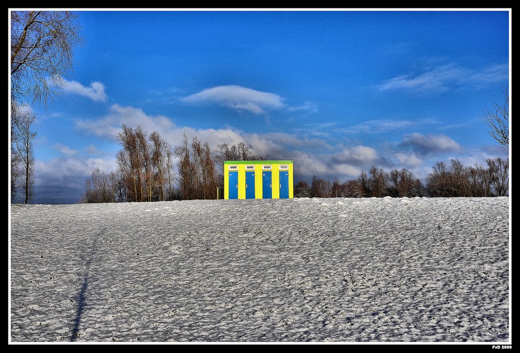 Yellow, blue, green and white