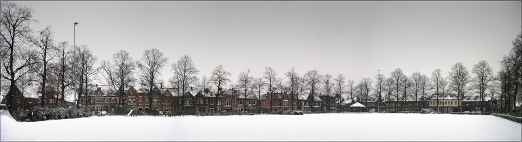 Panorama "Lambertusplein" in winter, Blerick, Venlo, The Netherlands