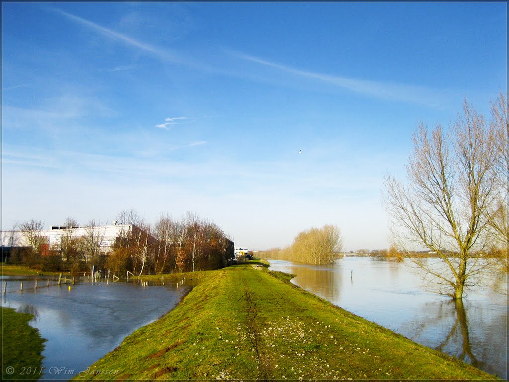 High water on the river Maas, Venlo, The Netherlands