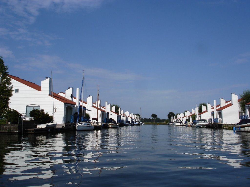 White weekend houses at Marina Oolderhuuske, Roermond