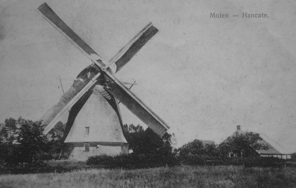 Windmill at Hancate in 1916 nearby family van der Vegt