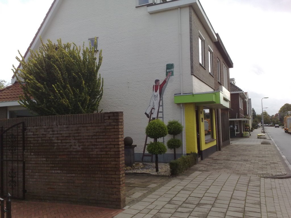 Muurschildering Berfloweg