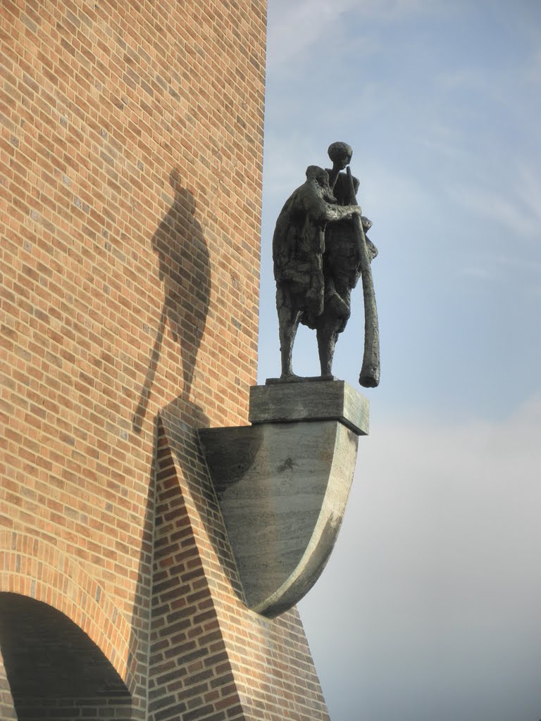 Kunst op de Stadhuis toren  , Midwinterhoorn blazer , Jan van Eyl , en Marie Eitink , Midwinterhornblower , cityhall