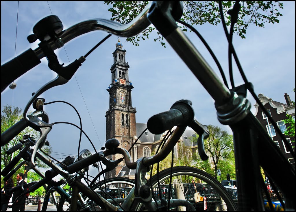 Westerkerk and Dutch bicycles- A true Amsterdam view .-- Dedicated to K@rin - By Chio.S