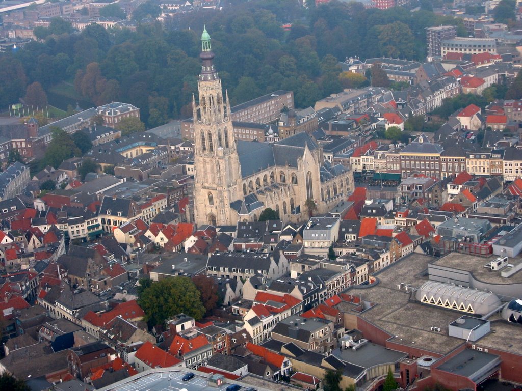 Breda, seen from a hotair balloon