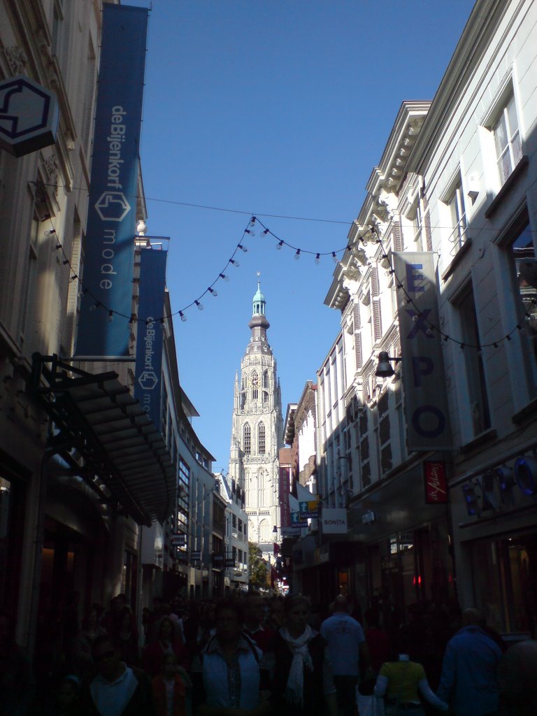 Grote Kerk Breda vanuit de Karrestraat