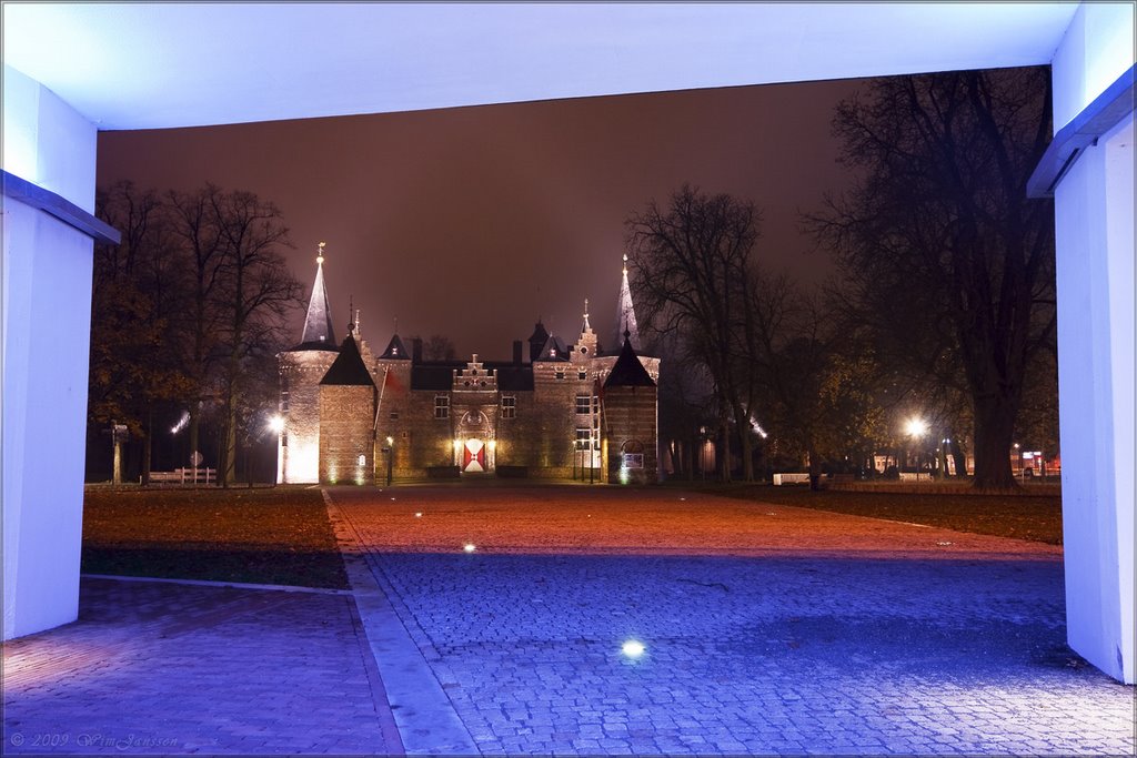 A neon castle view, Helmond, The Netherlands
