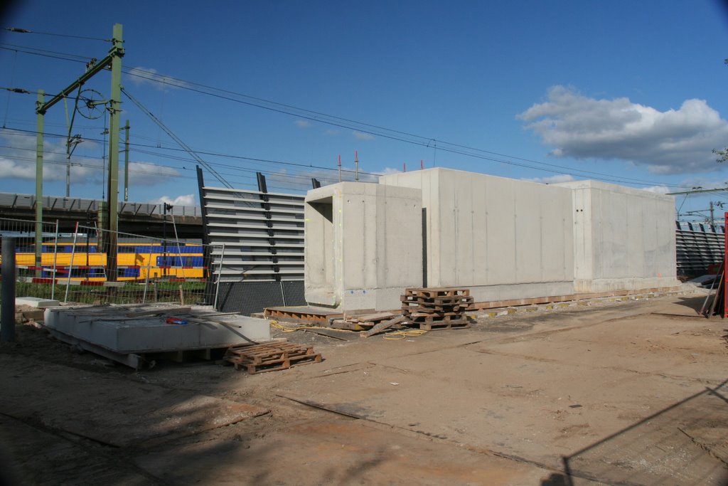 Aanleg geluidsscherm langs de spoorlijn West - aug.2007