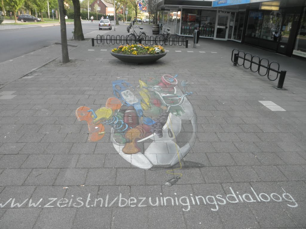 3D straattekening Vrijheidsplein , 3D streetpainting