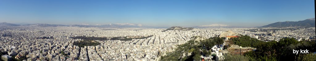 Πανοραμική Αθήνας  από Λυκαβηττό - Panoramic of Athens from Lycabettus hill