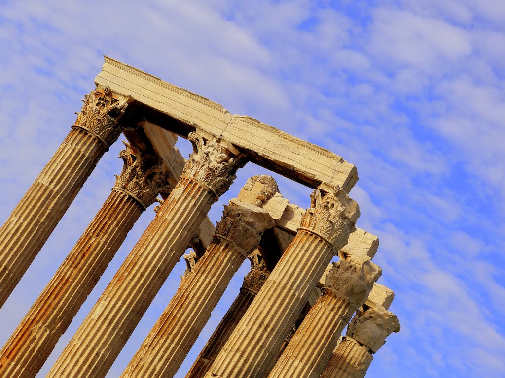 Temple of Olympian Zeus -  Detail of the temples Corinthian capitals and architraves