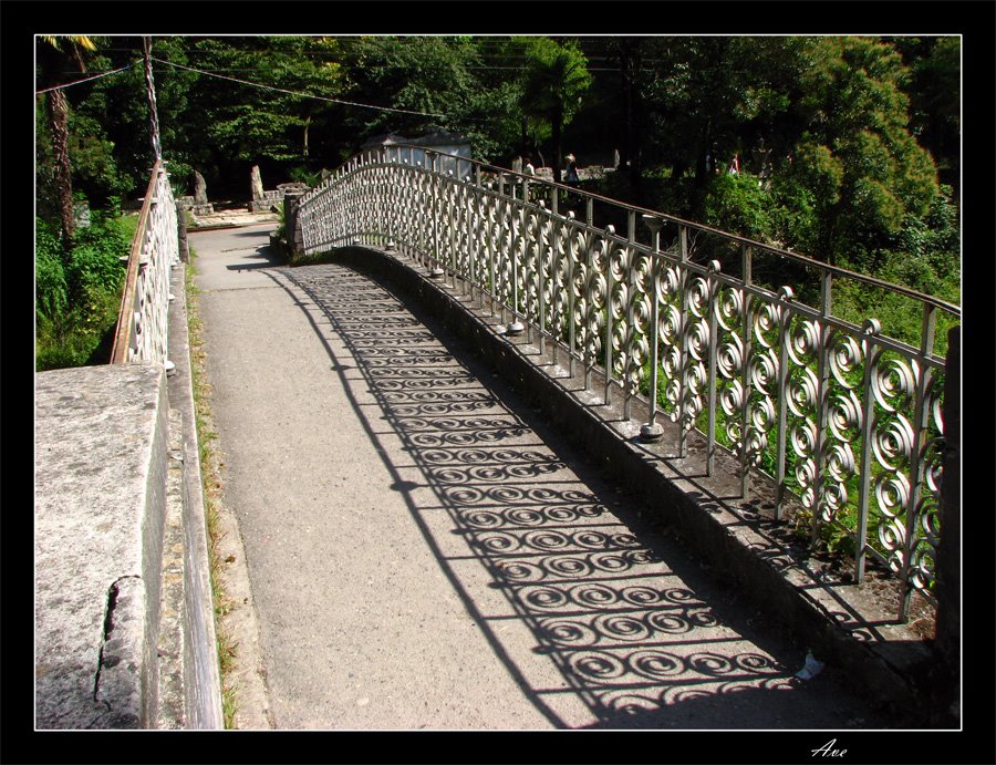 Abkhazia. New Athos. The bridge near to railway station "Psyrdzha".
