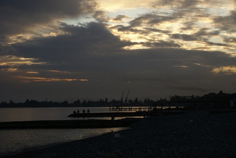 Sukhum, Abkhazia, Embarkment in Dusk