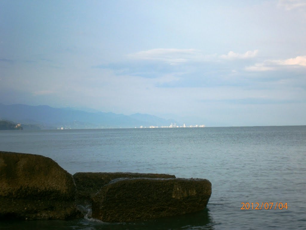 view Batumi from Kobuleti
