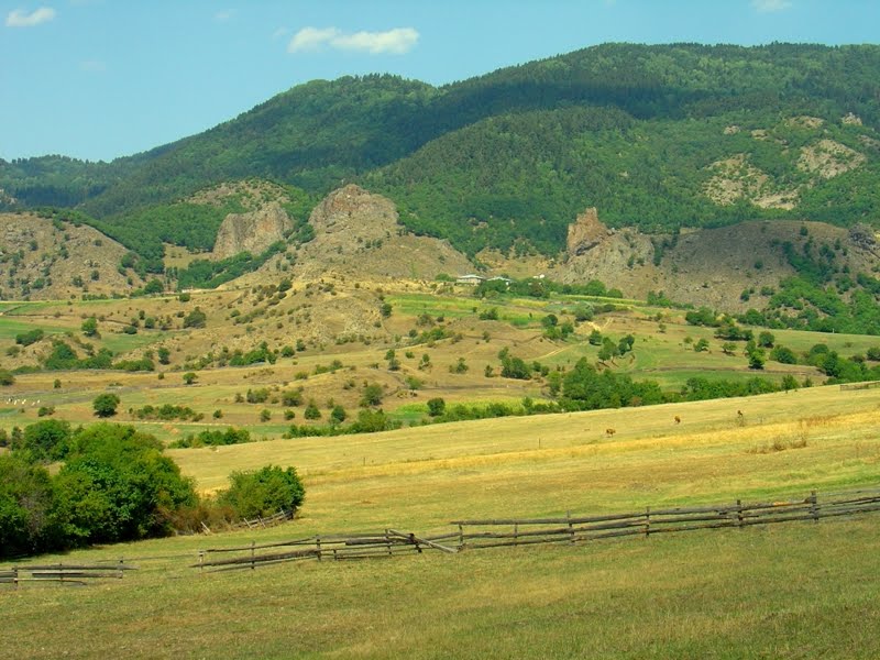 View to the Zanavi Fortress on the way to the Chule Monastery / ზანავის ციხე