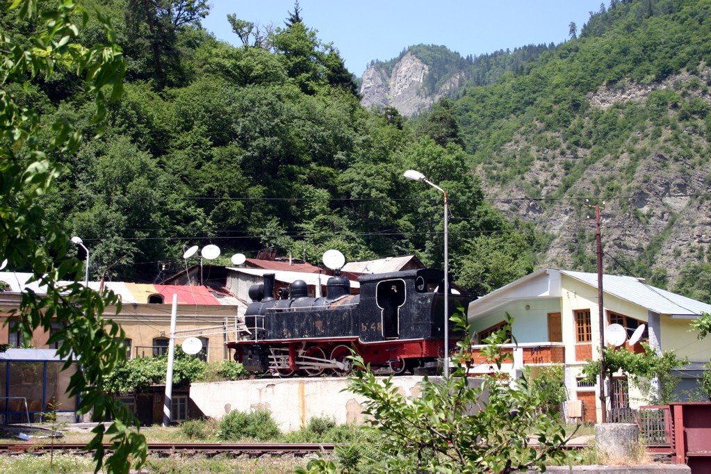 Kiállított gőzmozdony - Exhibited steam engine