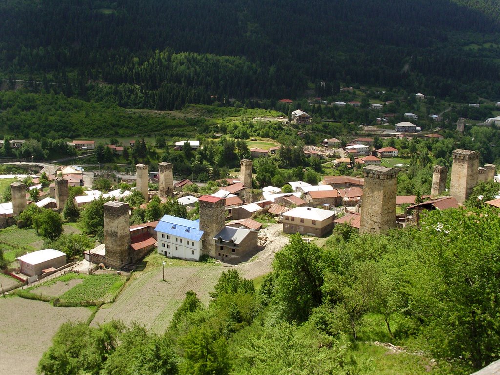 Mestia from the tower/ მესტია - ხედი კოშკიდან